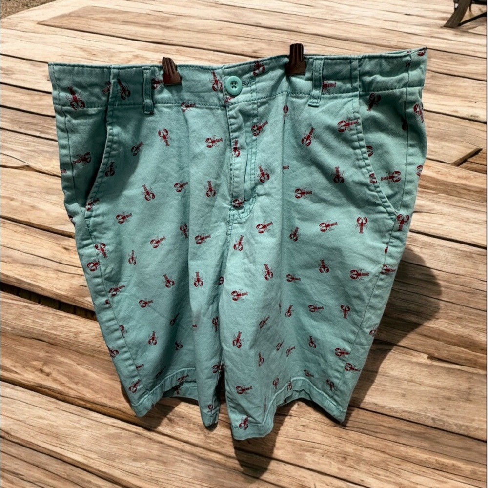 Carbon Aqua Shorts with Red lobsters accents waist 34